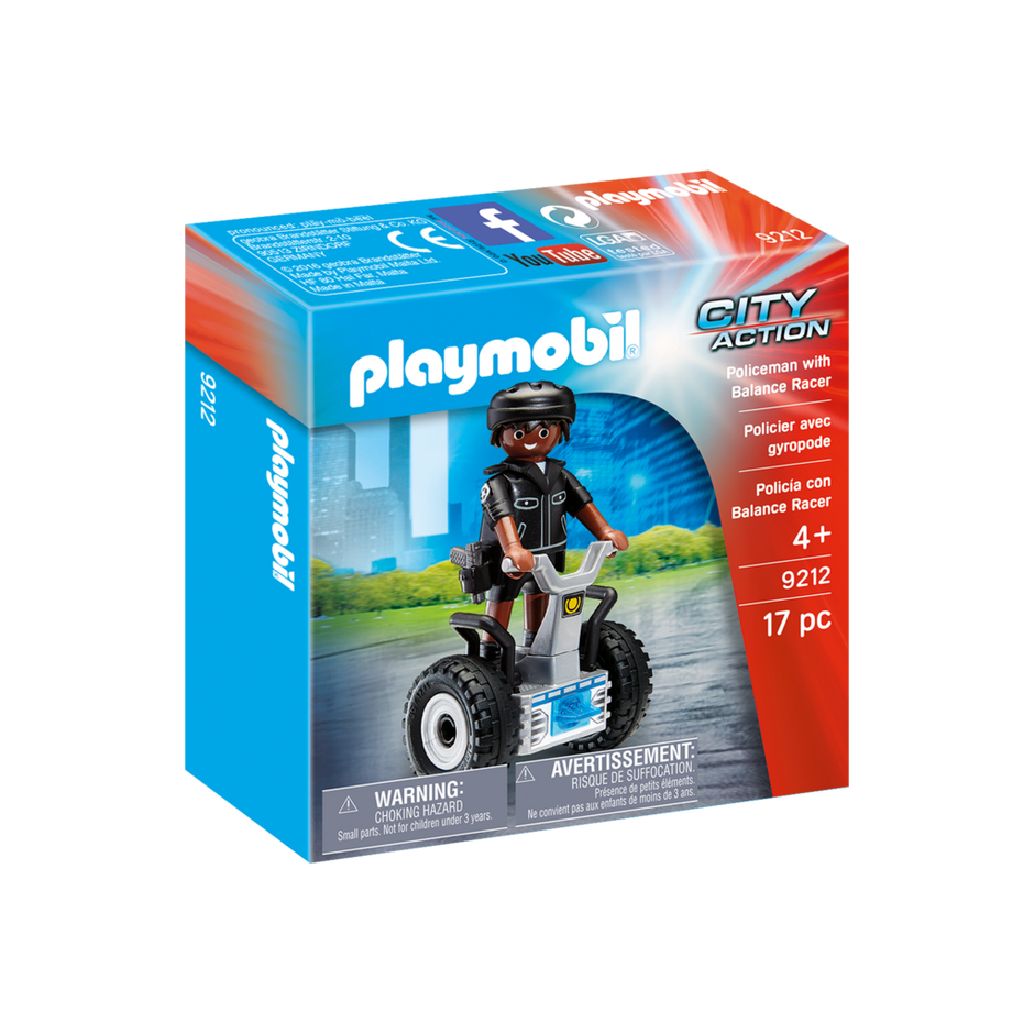 Playmobil-City Action - Policeman with Balance Racer-9212-Legacy Toys