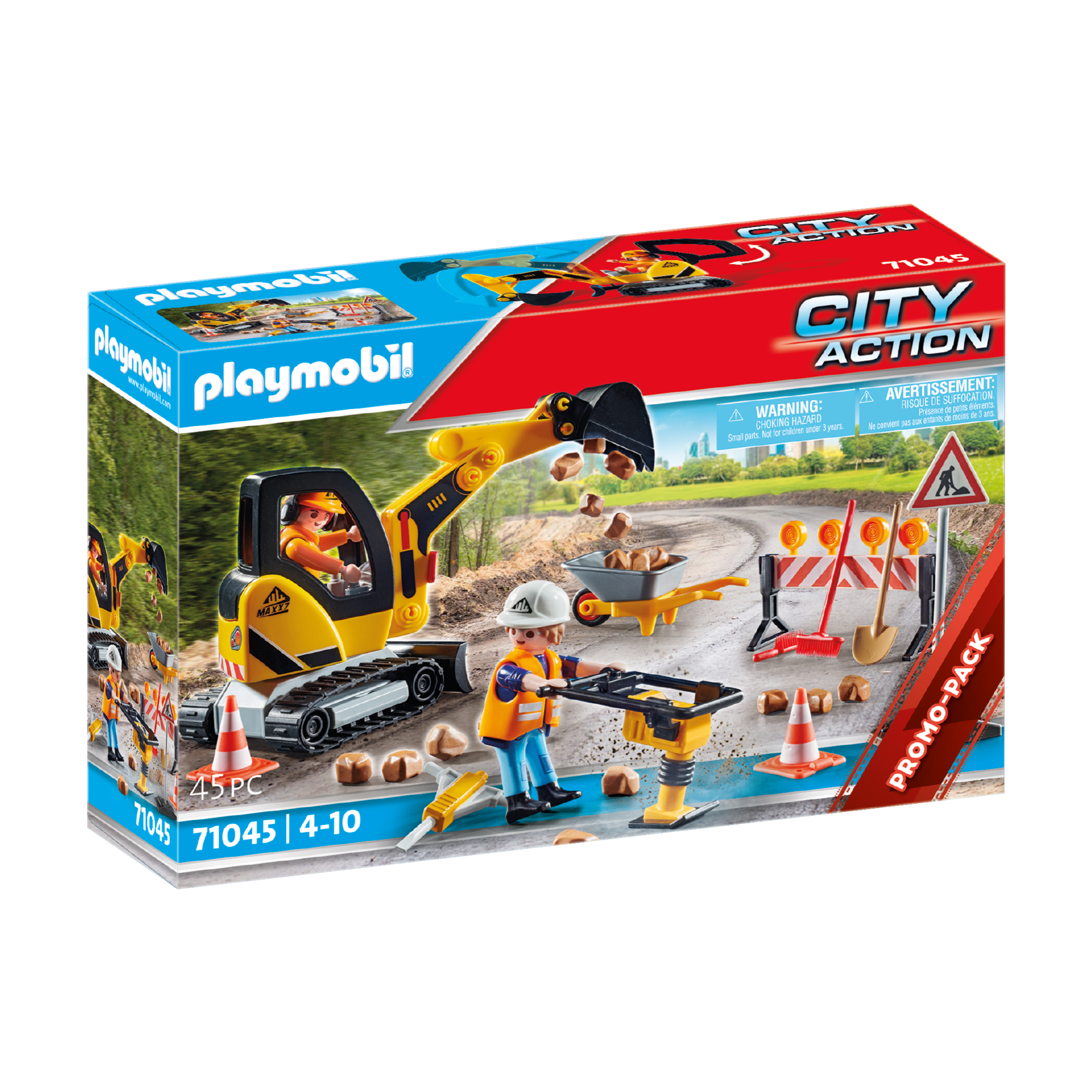 Playmobil-City Action - Road Construction-71045-Legacy Toys