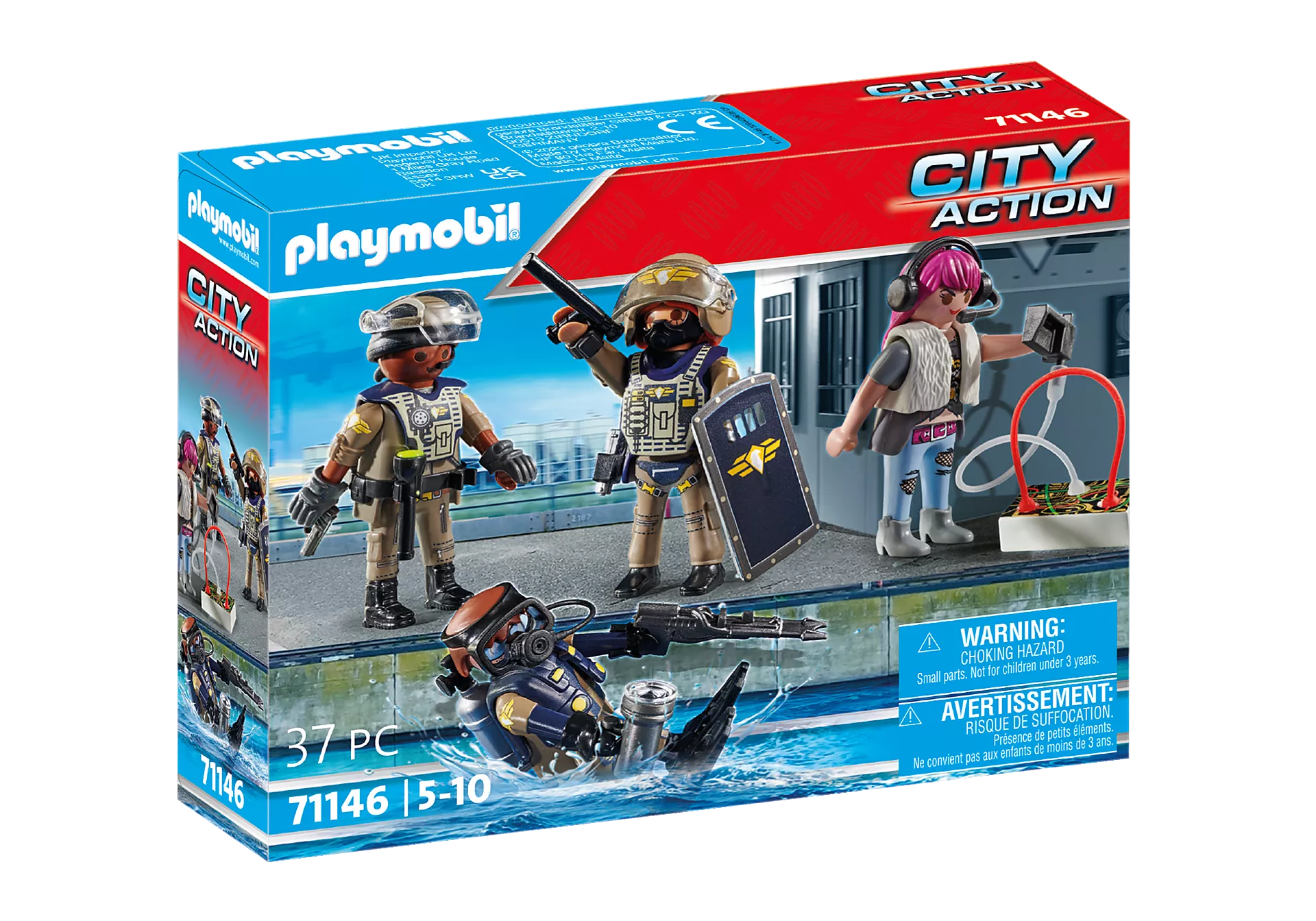 Playmobil-City Action - Tactical Unit Figure Set-71146-Legacy Toys