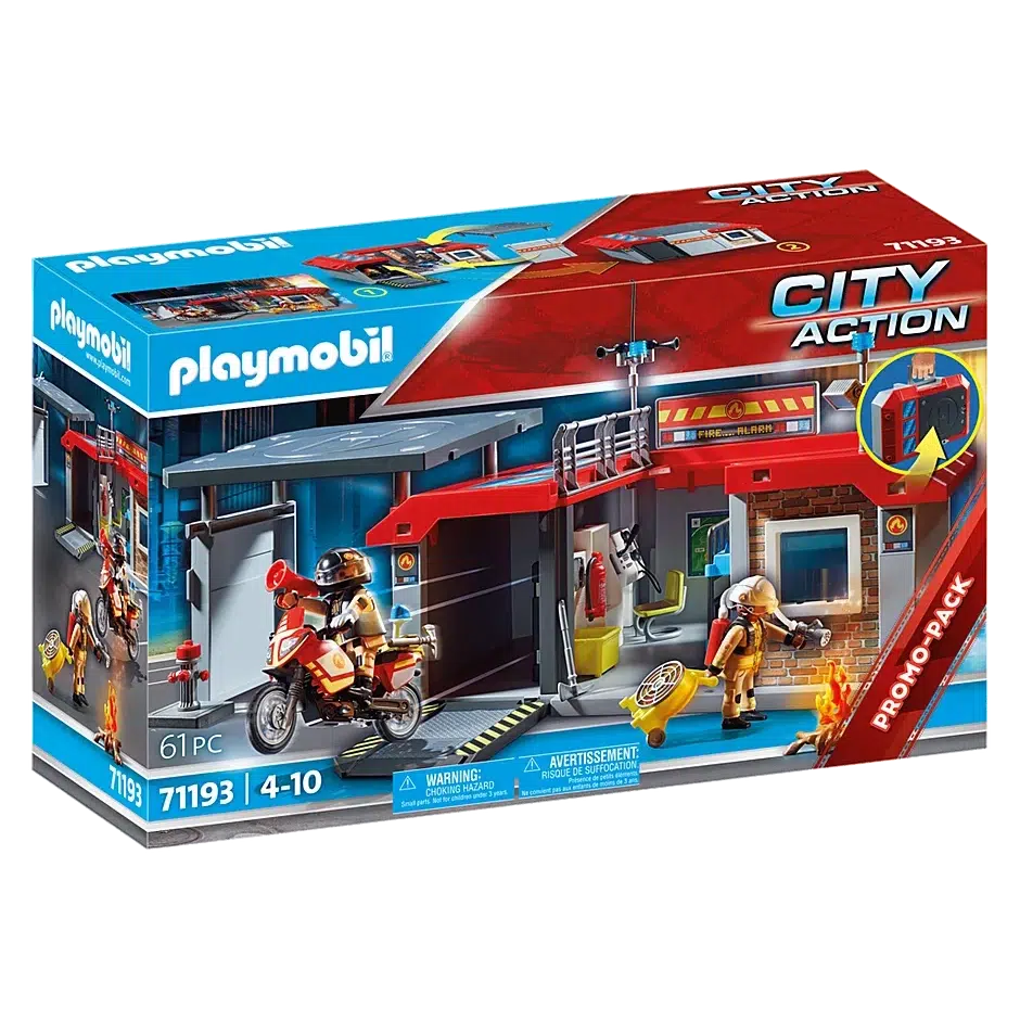 Playmobil-City Action - Take Along Fire Station-71193-Legacy Toys