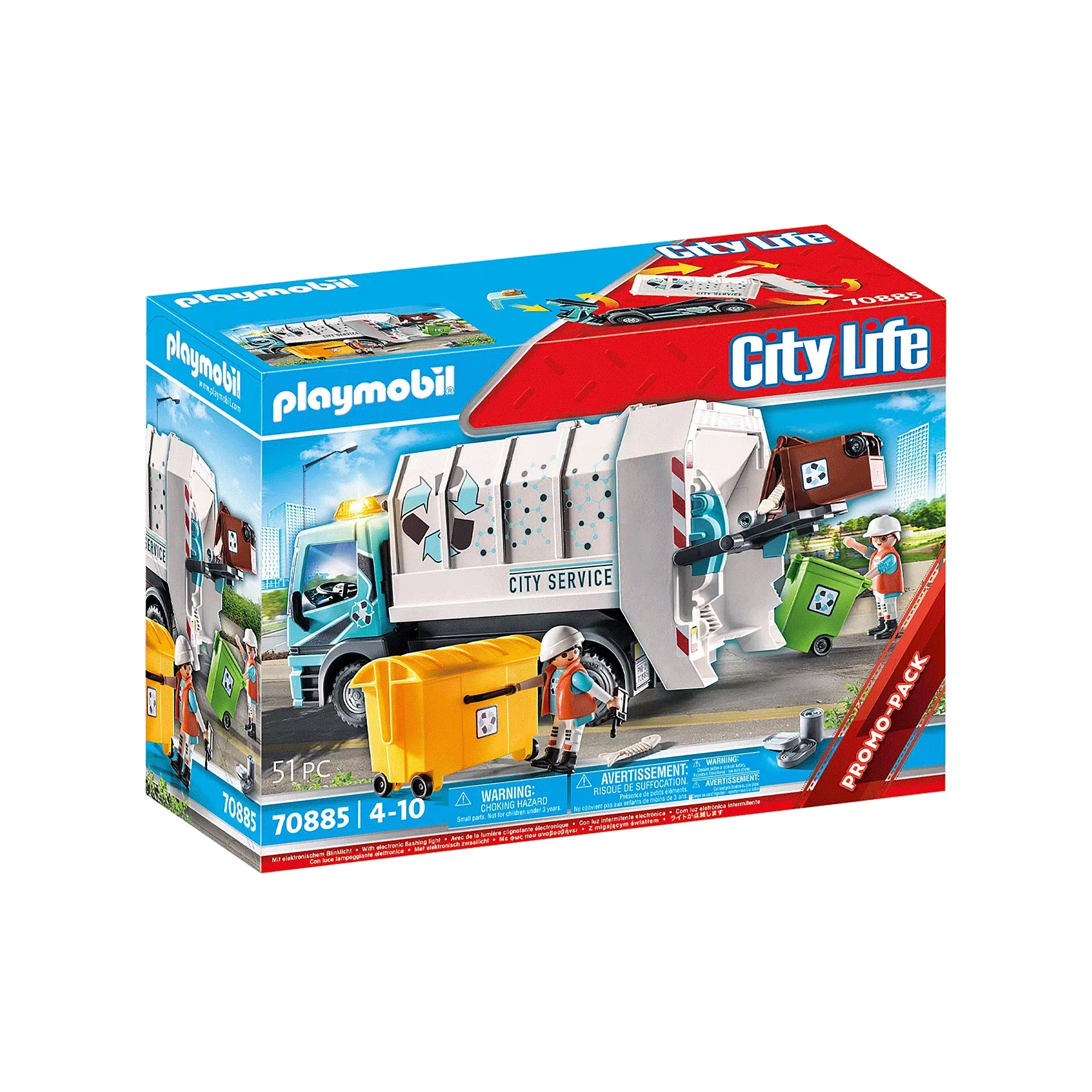 Playmobil-City Life - City Recycling Truck-70885-Legacy Toys