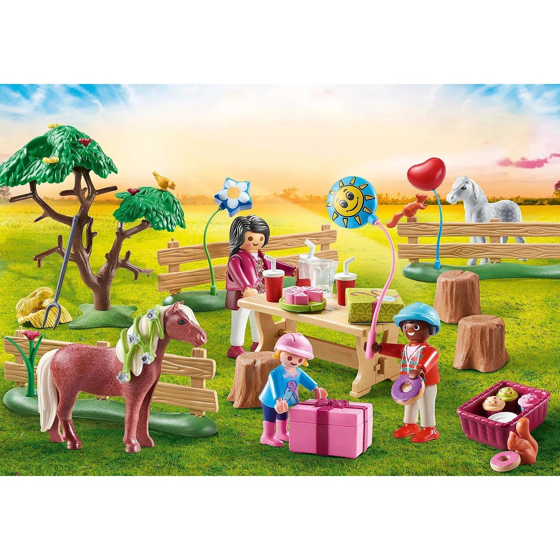 Playmobil-Country - Pony Farm Birthday Party-70997-Legacy Toys