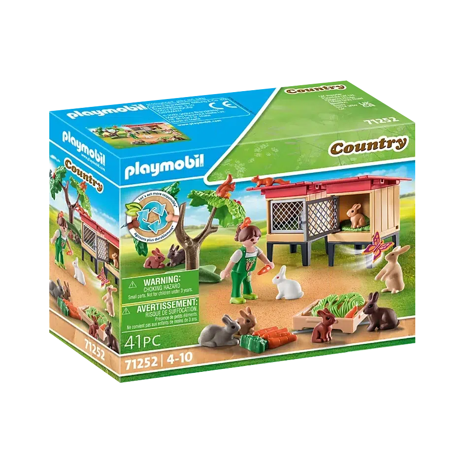 Playmobil-Country - Rabbit Hutch-71252-Legacy Toys