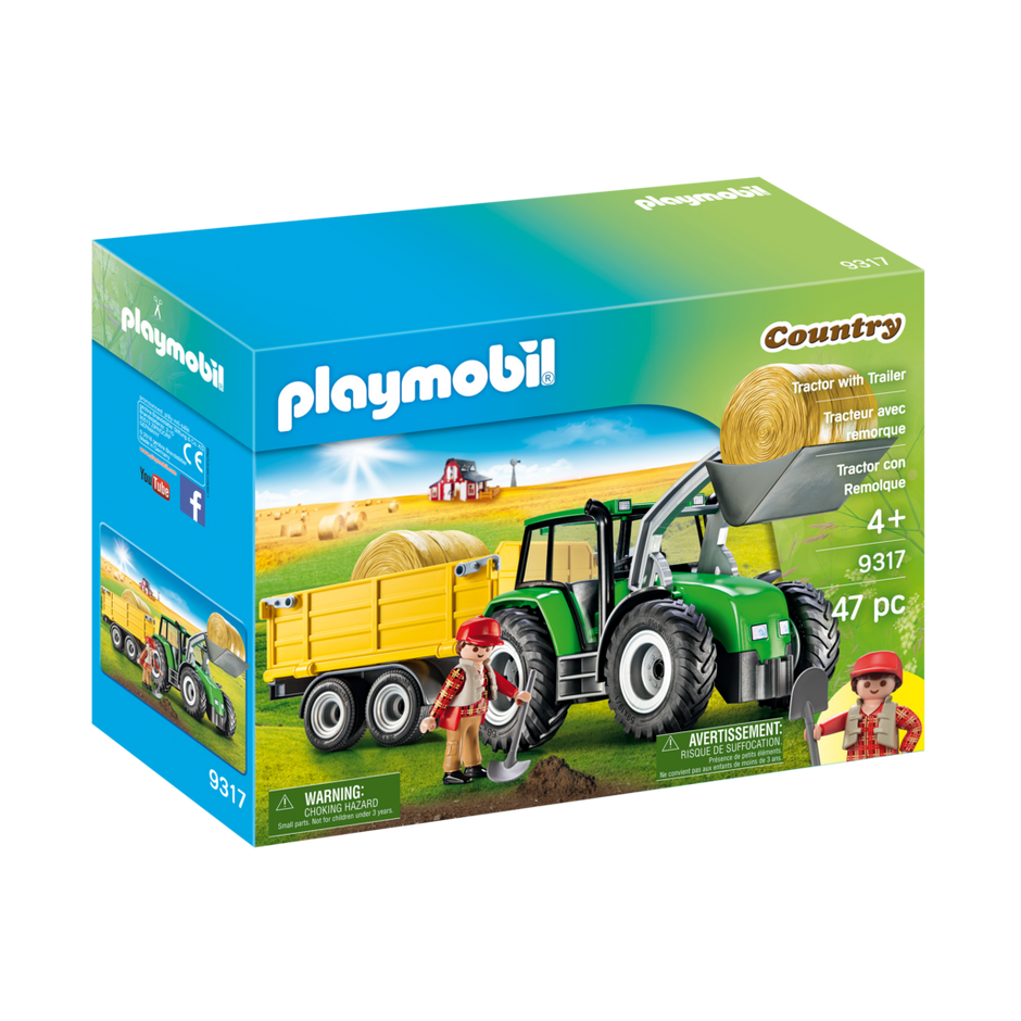 Playmobil-Country - Tractor with Trailer-9317-Legacy Toys