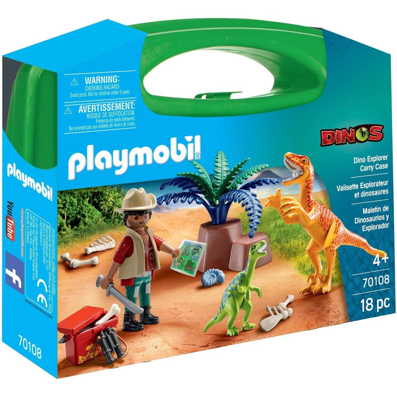 Playmobil-Dinos - Dino Explorer Carry Case-70108-Legacy Toys
