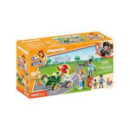 Playmobil-Duck on Call - Ambulance Action: Helping the Racing Driver-70919-Legacy Toys