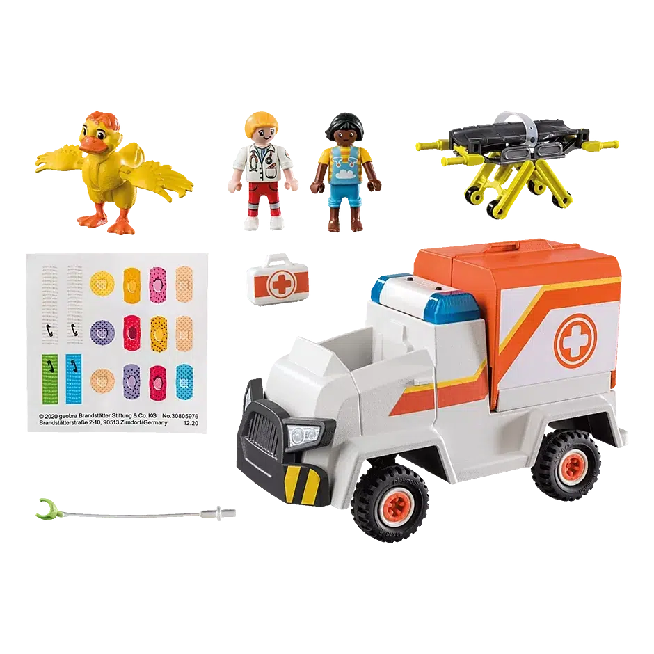 Playmobil-Duck on Call - Ambulance Emergency Vehicle-70916-Legacy Toys
