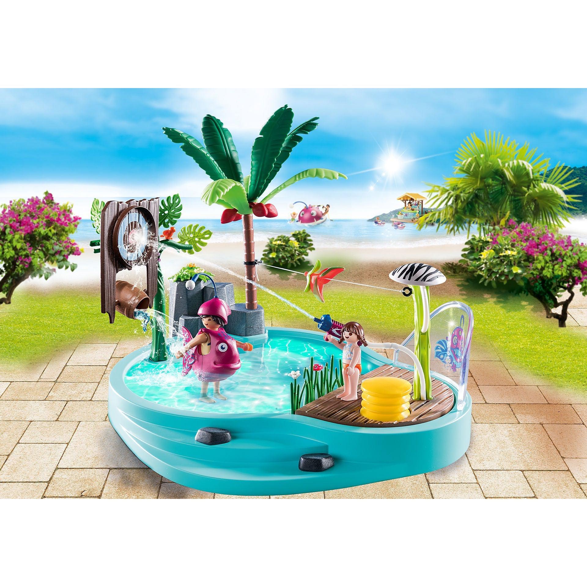 Playmobil-Family Fun - Small Pool with Water Sprayer-70610-Legacy Toys
