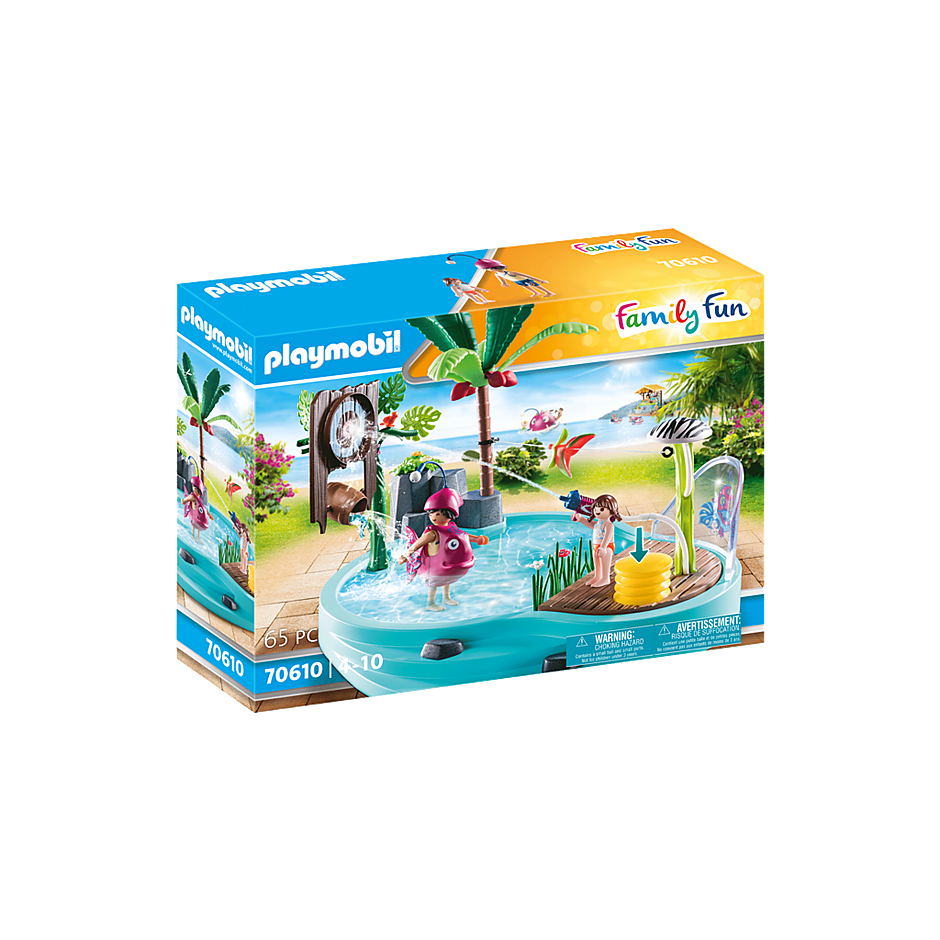 Playmobil-Family Fun - Small Pool with Water Sprayer-70610-Legacy Toys