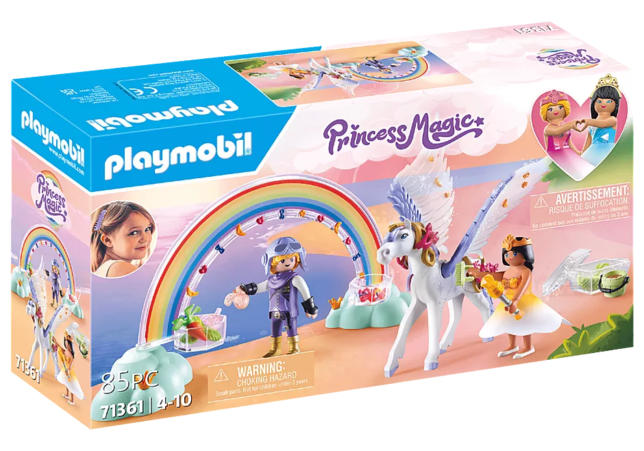 Playmobil-Princess Magic: Pegasus with Rainbow in the Clouds-71361-Legacy Toys