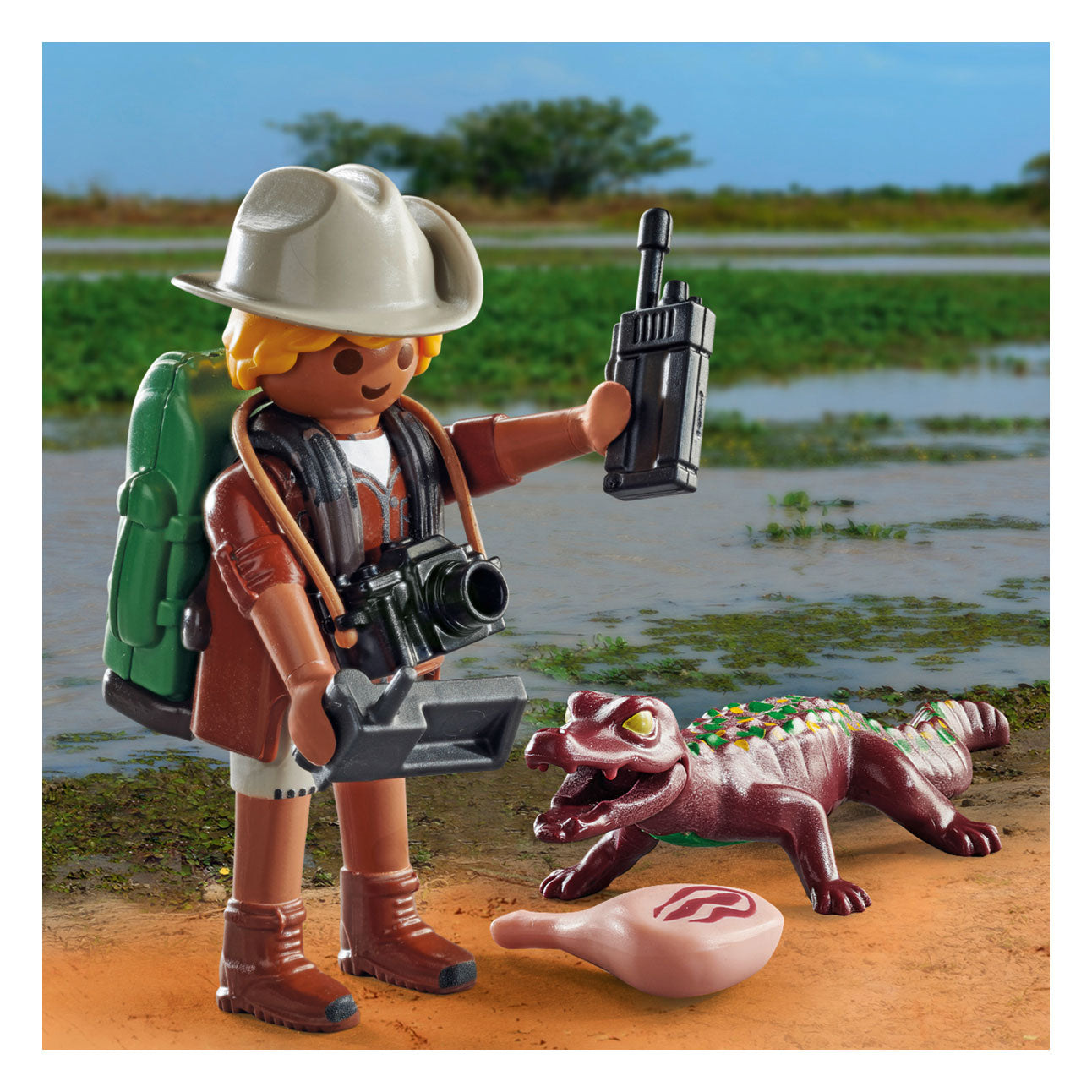 Playmobil-Special Plus - Researcher with young caiman-71168-Legacy Toys