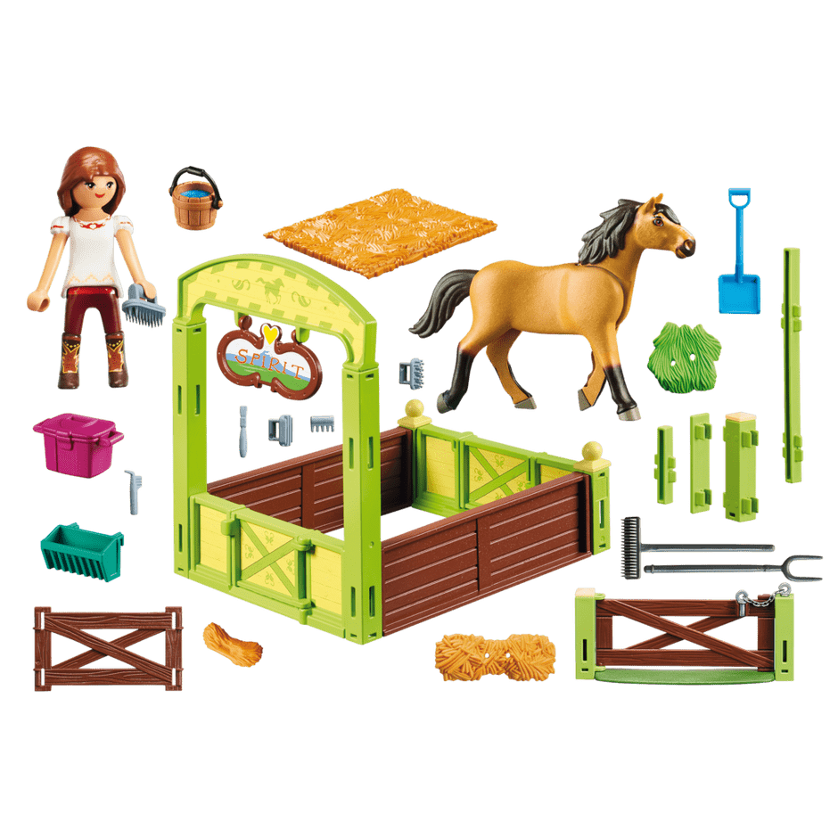 Playmobil-Spirit - Lucky & Spirit Horse Stall-9478-Legacy Toys