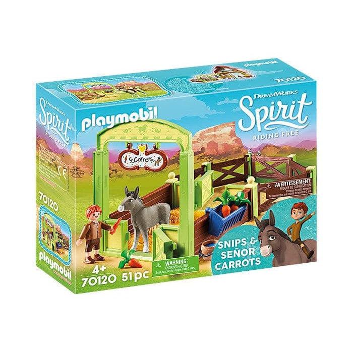 Playmobil-Spirit - Snips & Senor Carrots with Horse Stall-70120-Legacy Toys