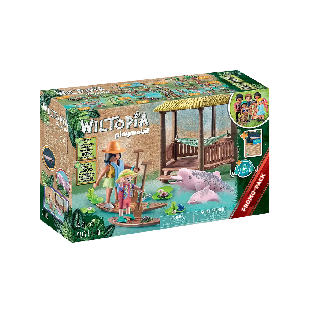 Playmobil-Wiltopia - Paddling Tour with River Dolphins-71143-Legacy Toys