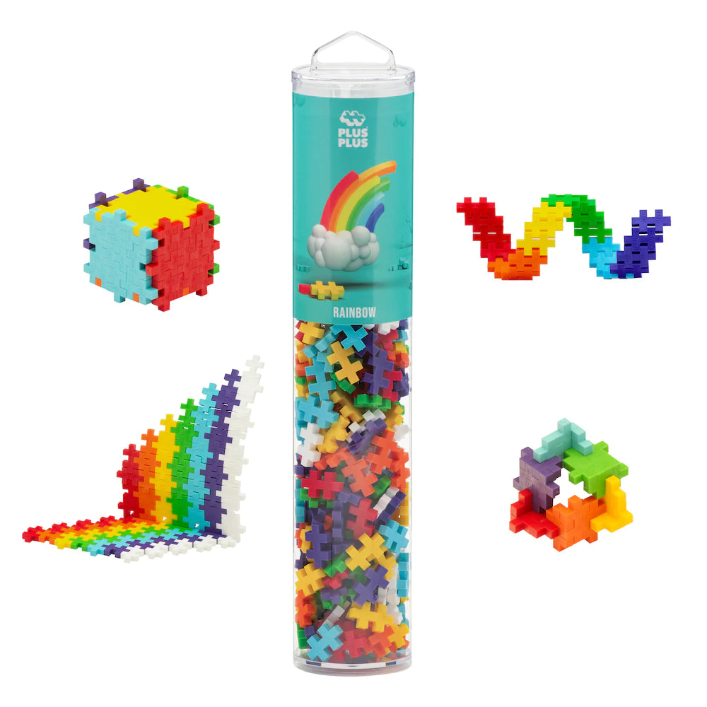 Plus-Plus USA-Plus-Plus Tube - 240 pc Rainbow Mix-05091-Legacy Toys