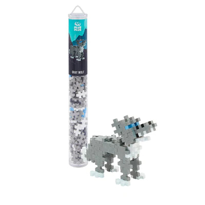 Plus-Plus USA-Plus-Plus Tube - Gray Wolf-04143-Legacy Toys