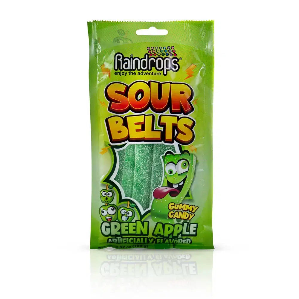 Raindrops-Sour Belts Green Apple 3.52 oz.-R16006-Single-Legacy Toys