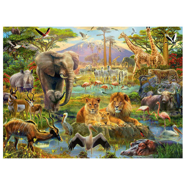 Ravensburger-Animals of the Savannah - 200 Piece Puzzle-12891-Legacy Toys