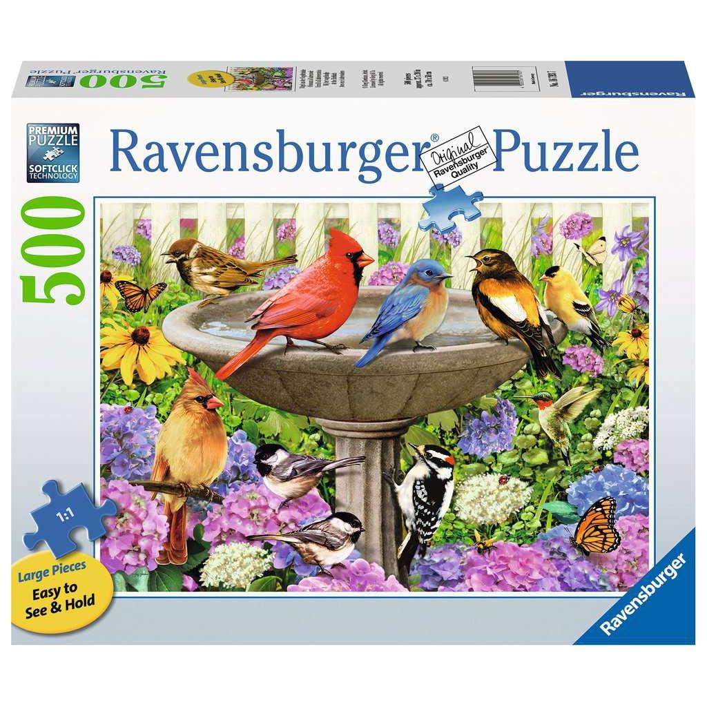 Ravensburger-At the Birdbath 500 Piece Large Format-16793-Legacy Toys