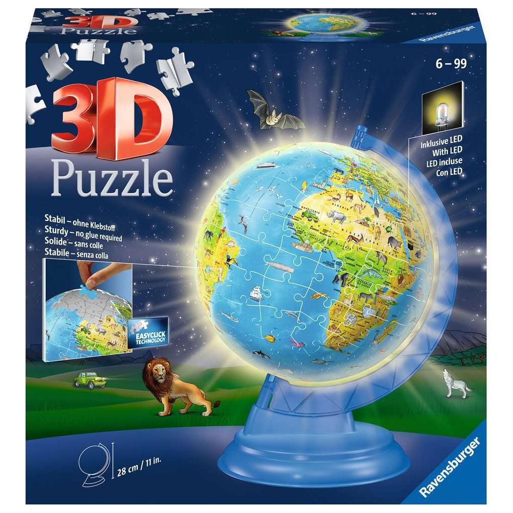 Ravensburger-Children's Globe - Night Edition 3D 188 Piece Puzzle-11288-Legacy Toys