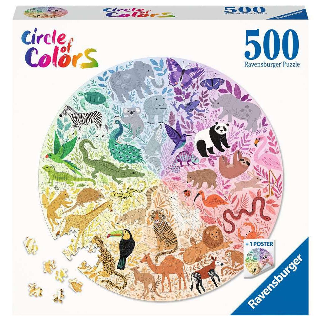Ravensburger-Circle of Colors: Animals 500 Piece Puzzle-17172-Legacy Toys