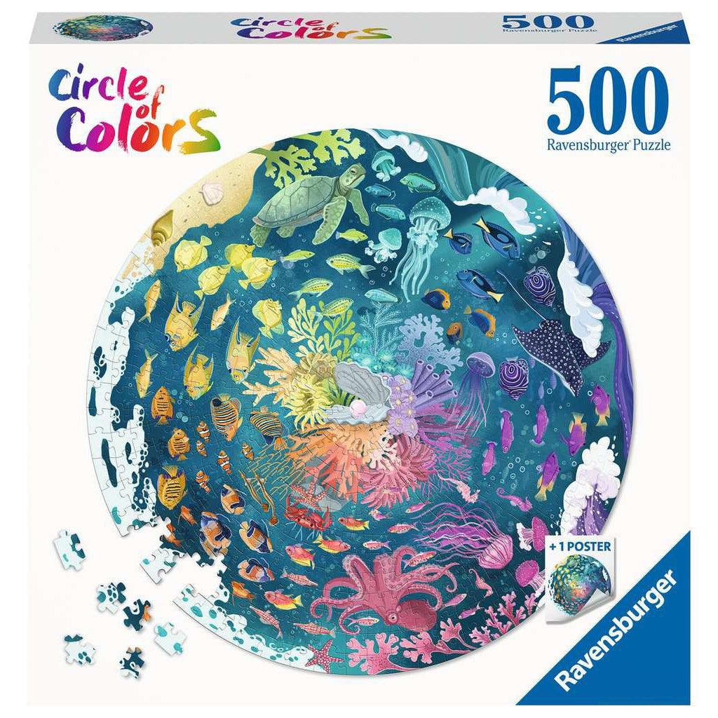 Ravensburger-Circles of Color: Ocean 500 Piece Puzzle-17170-Legacy Toys