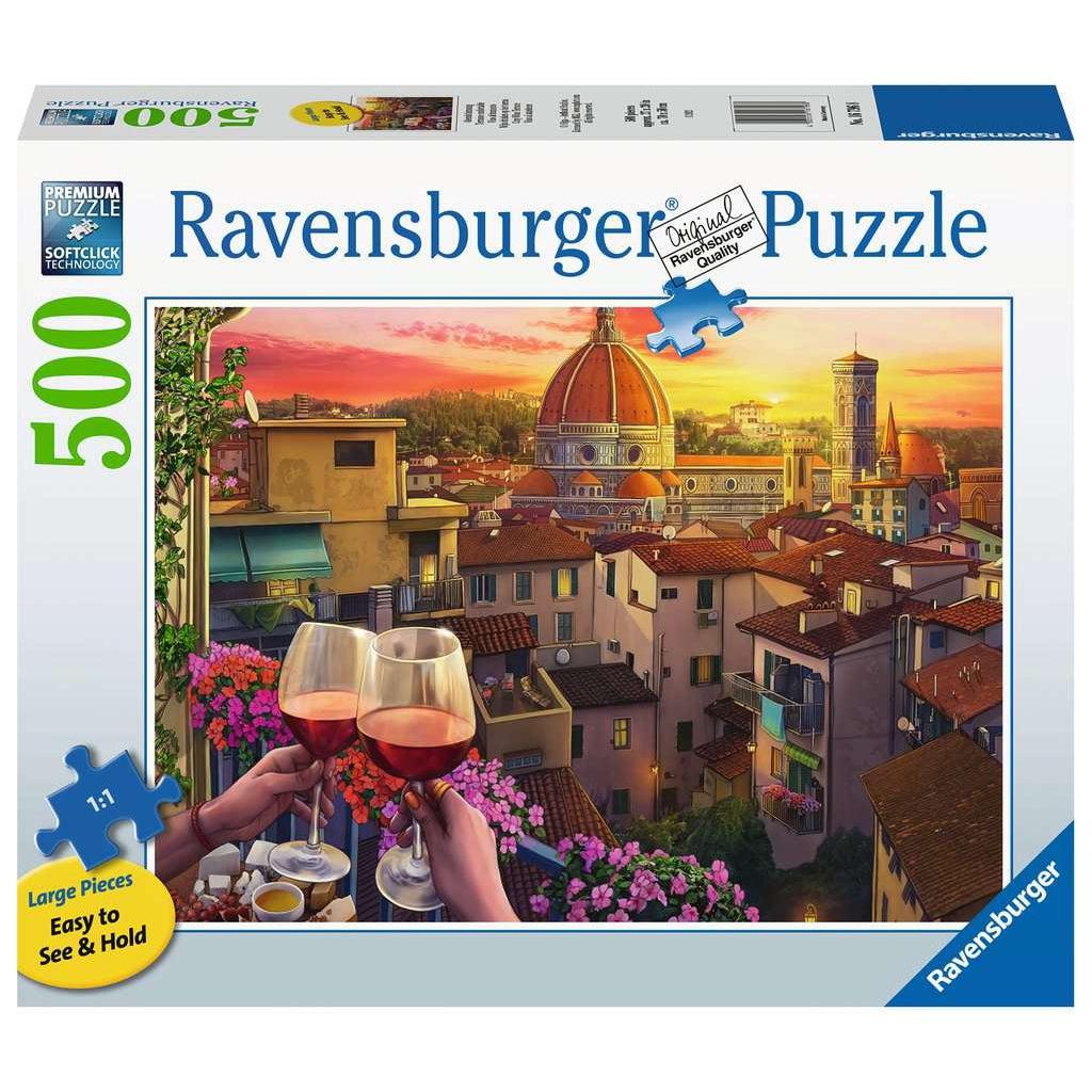 Ravensburger-Cozy Wine Terrace 500 Piece Large Format-16796-Legacy Toys
