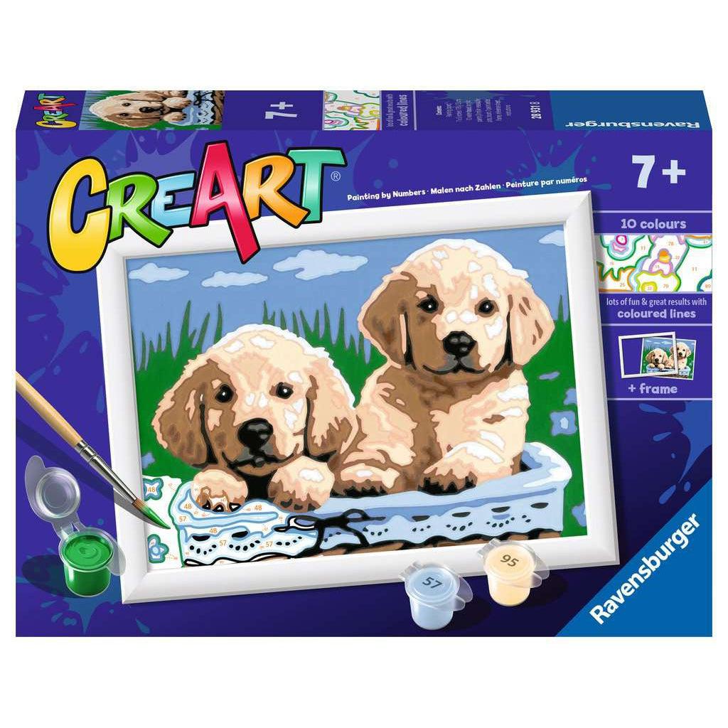 Ravensburger-CreArt Cute Puppies 5x7 Paint by Number-28931-Legacy Toys