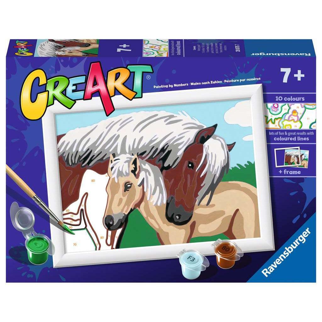 Ravensburger-CreArt Mother & Foal 5x7 Paint by Number-20075-Legacy Toys