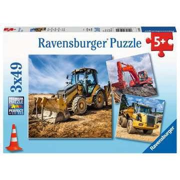 Ravensburger-Digger at Work - 3x49 Piece Puzzles-5032-Legacy Toys