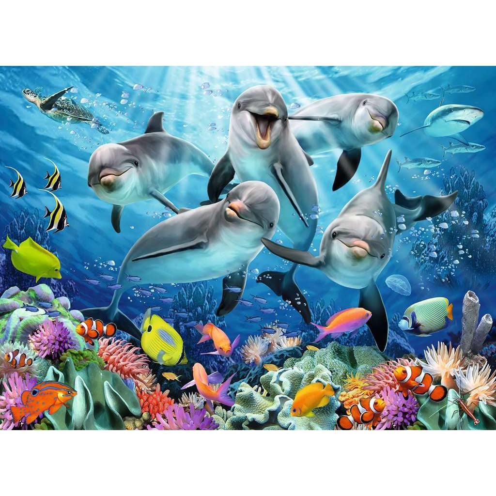 Ravensburger-Dolphins in the Coral Reef 500 Piece Puzzle-14710-Legacy Toys
