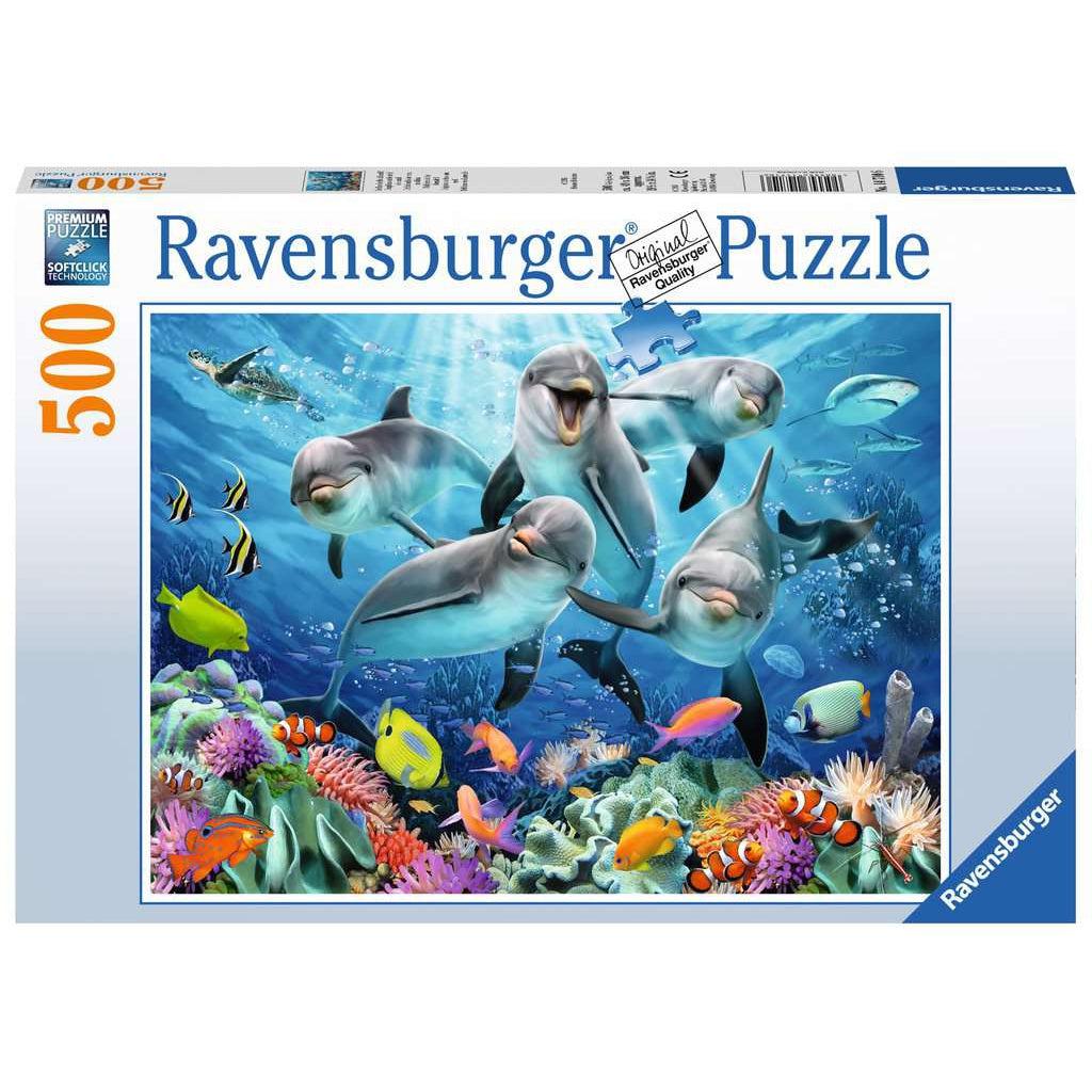Ravensburger-Dolphins in the Coral Reef 500 Piece Puzzle-14710-Legacy Toys