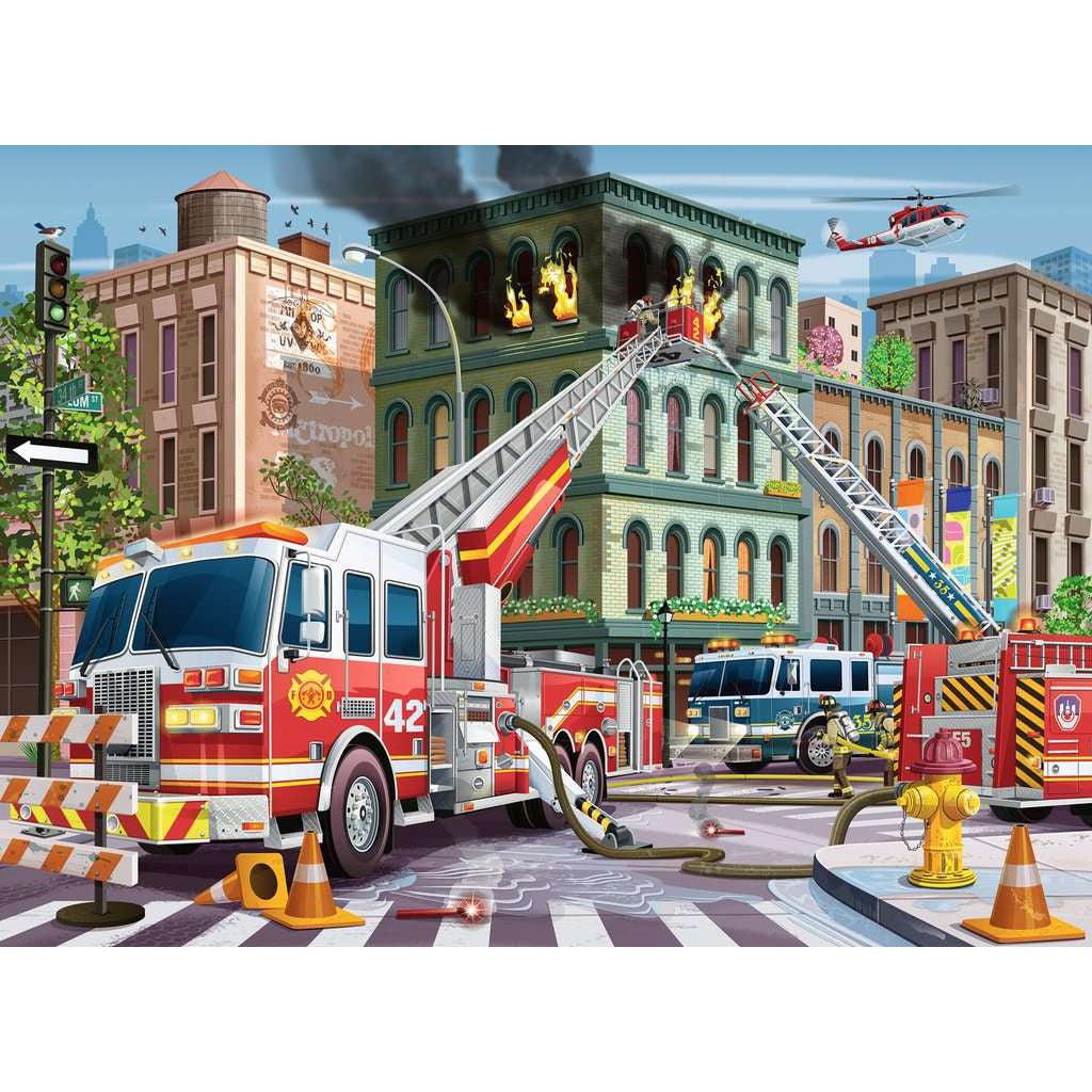 Ravensburger-Fire Truck Rescue 100 Piece Puzzle-13329-Legacy Toys