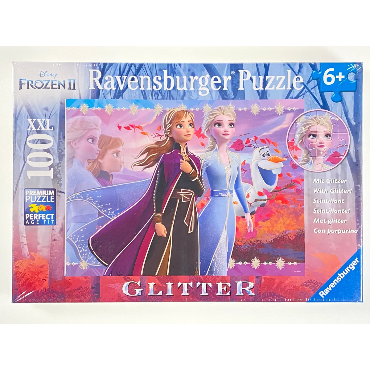 Ravensburger-Frozen II Strong Sisters Glitter - 100 Piece Puzzle-12868-Legacy Toys