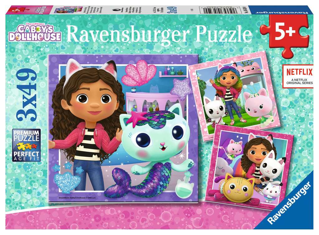 Ravensburger-Gabby's Dollhouse - 3x49 Piece Puzzle-5659-Legacy Toys