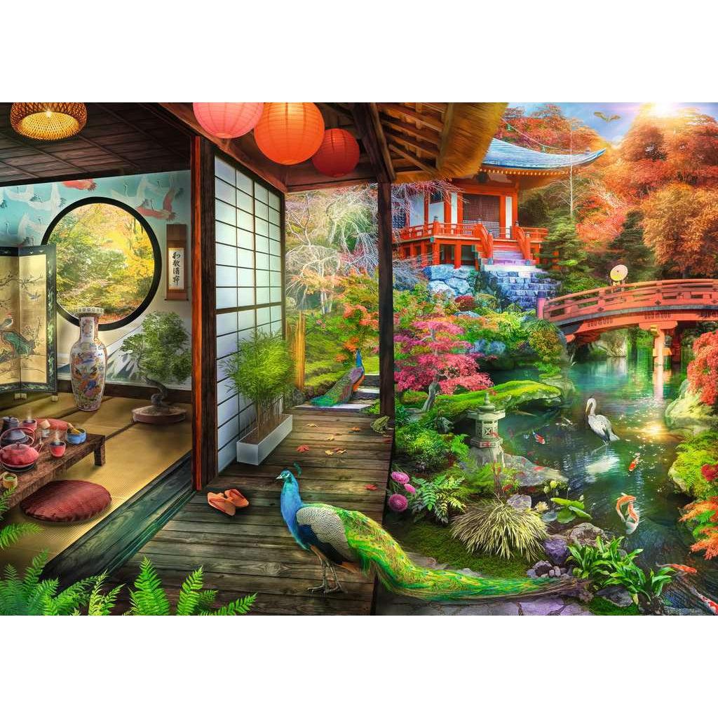 Ravensburger-Japanese Garden Teahouse 1000 Piece Puzzle-17497-Legacy Toys