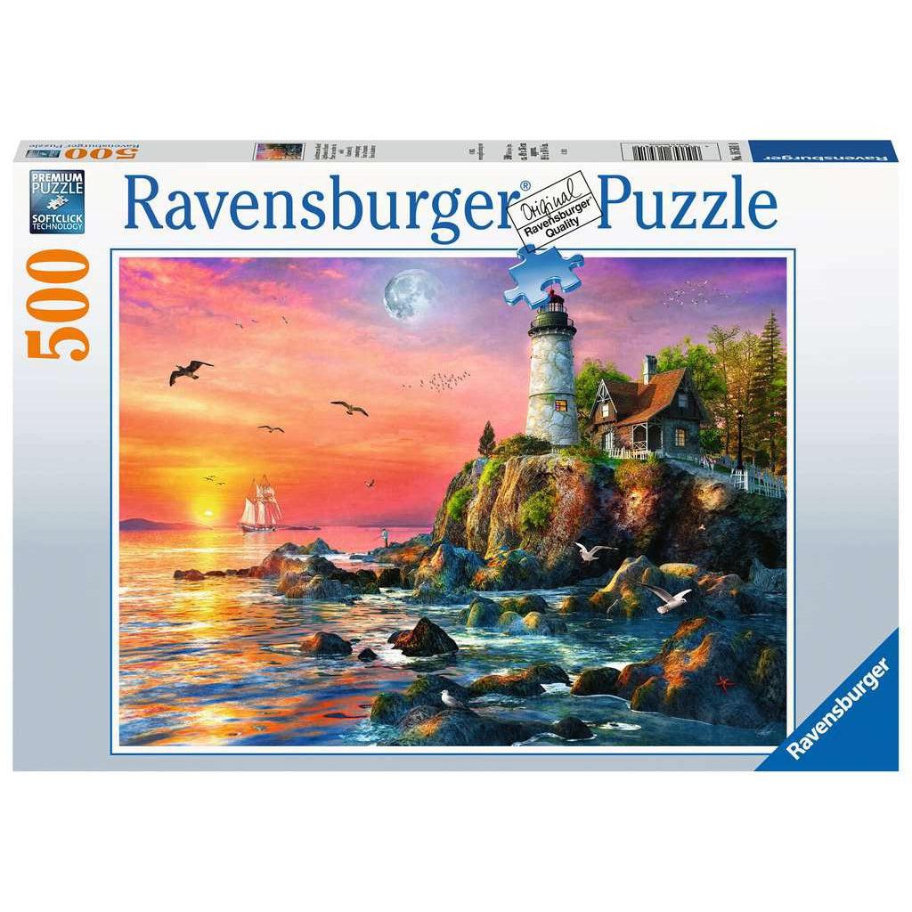 Ravensburger-Lighthouse at Sunset 500 Piece Puzzle-16581-Legacy Toys