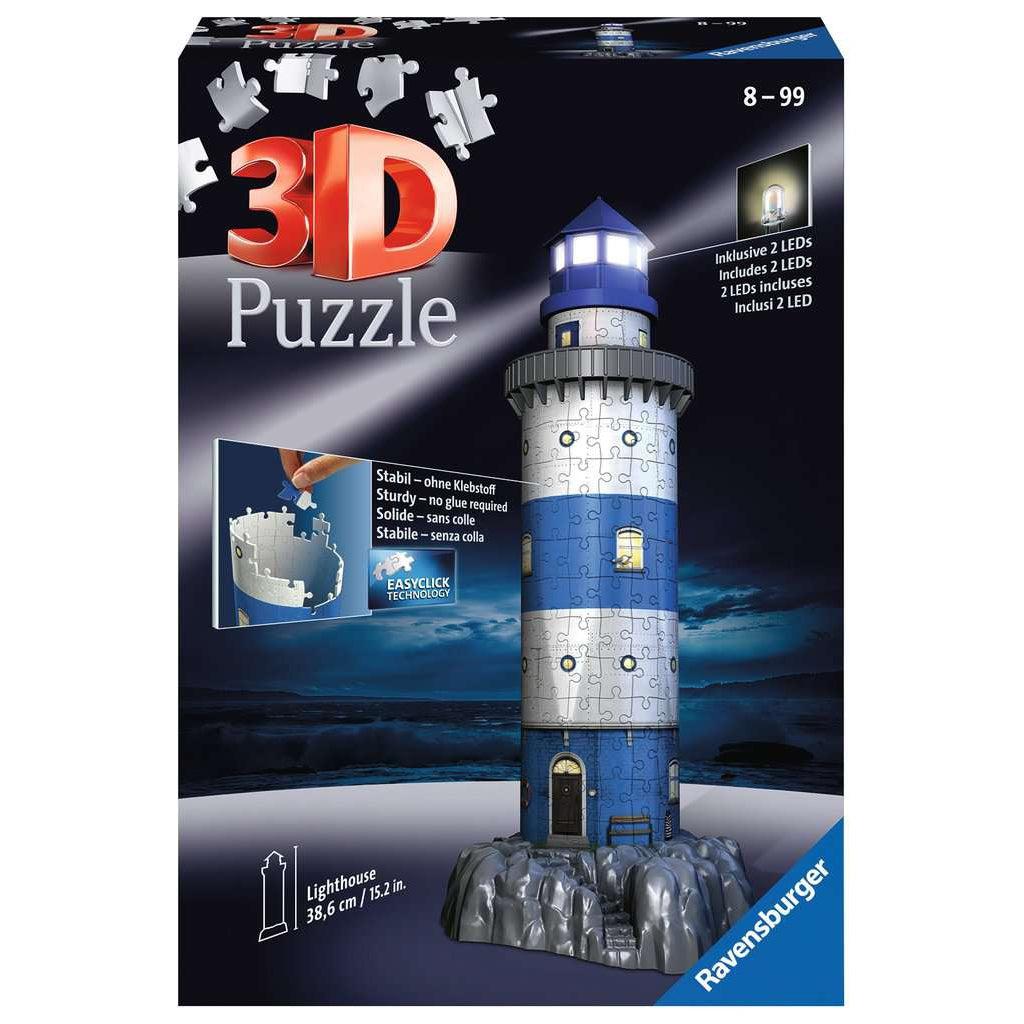Ravensburger-Lighthouse - Night Edition 3D 216 Piece Puzzle-12577-Legacy Toys