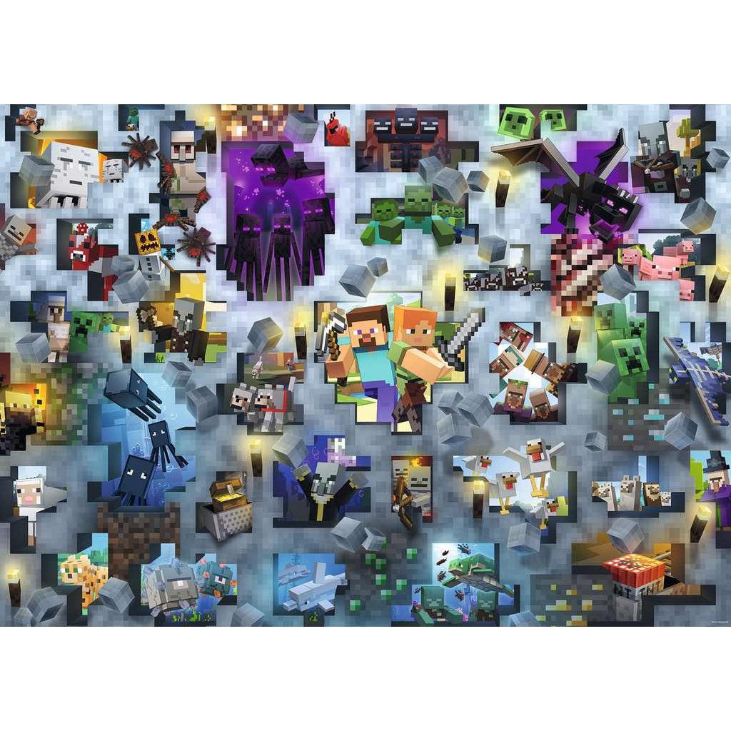 Ravensburger-Minecraft Mobs - CHALLENGE 1000 Piece Puzzle-17188-Legacy Toys
