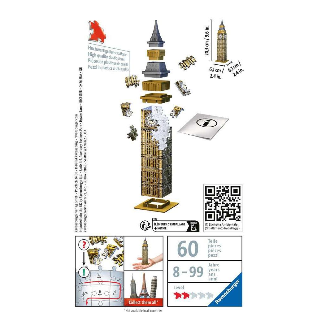 Ravensburger-Mini Big Ben 3D 60 Piece Puzzle-11246-Legacy Toys