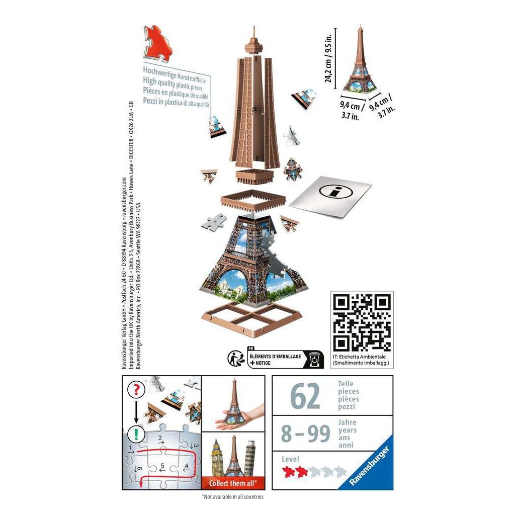 Ravensburger-Mini Eiffel Tower 3D 62 Piece Puzzle-12536-Legacy Toys