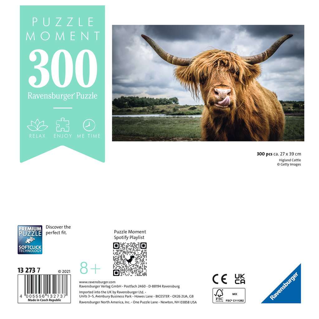 Ravensburger-Puzzle Moments: Highland Cattle 300 Piece Puzzle-13273-Legacy Toys