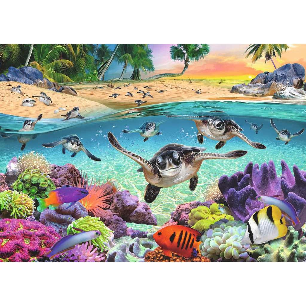 Ravensburger-Race of the Baby Sea Turtles 500 Piece Large Format Puzzle-17456-Legacy Toys