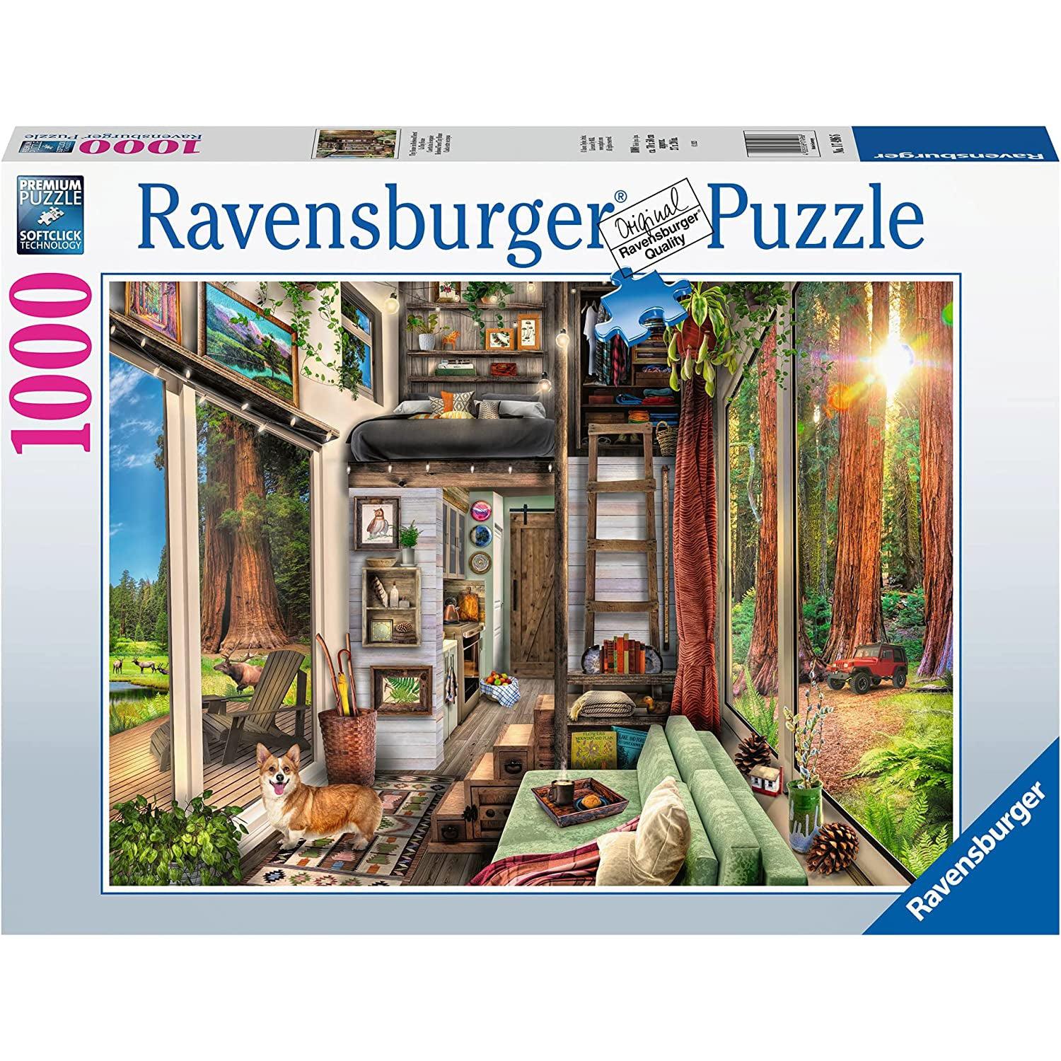 Ravensburger-Redwood Forest Tiny House 1000 Piece Puzzle-17496-Legacy Toys