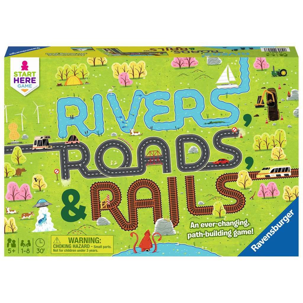 Ravensburger-Rivers, Roads & Rails Board Game-22053-Legacy Toys