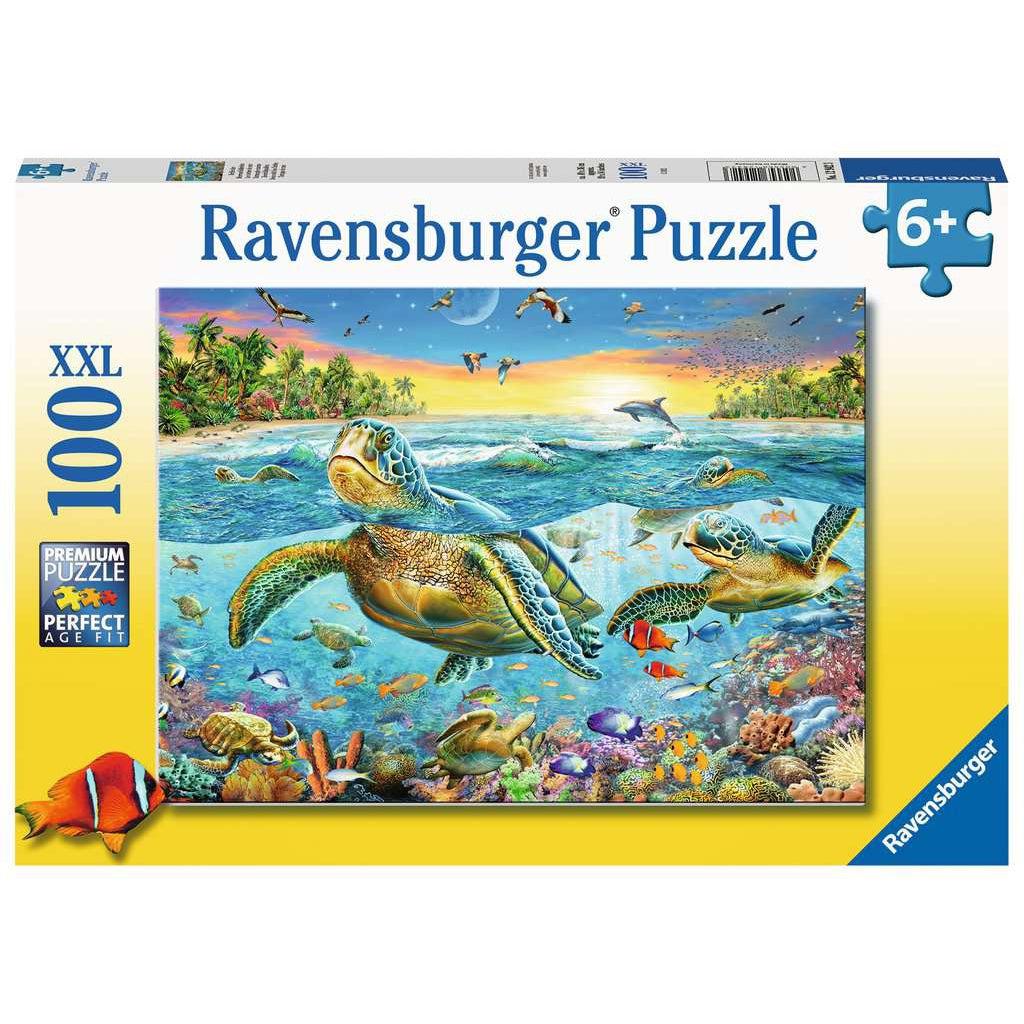 Ravensburger-Swim with Sea Turtles 100 Piece Puzzle-12942-Legacy Toys