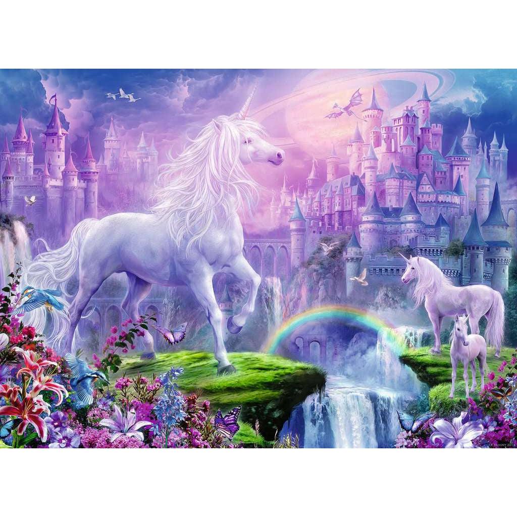 Ravensburger-Unicorn Kingdom 100 Piece Glitter Puzzle-12907-Legacy Toys