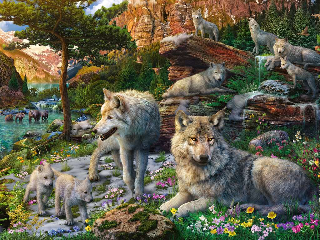 Ravensburger-Wolves In Spring 1500 Piece Puzzle-16598-Legacy Toys