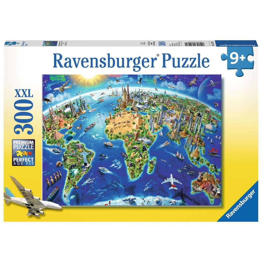 Ravensburger-World Landmarks Map 300 Piece Puzzle-13227-Legacy Toys