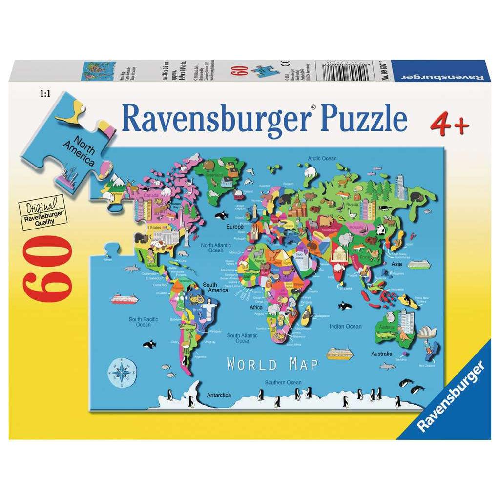 Ravensburger-World Map - 60 Piece Puzzle-9607-Legacy Toys